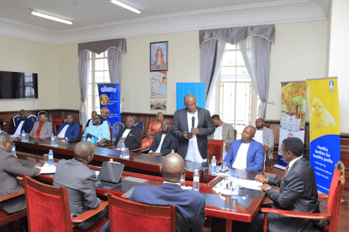 The chairman of the poultry farmers’ association in Uganda delivering a message to the Katikkiro